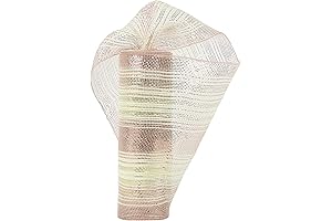 HUIHUANG Rose Gold Deco Mesh Christmas Ribbon 25CM Wide Tree Metallic Rose...