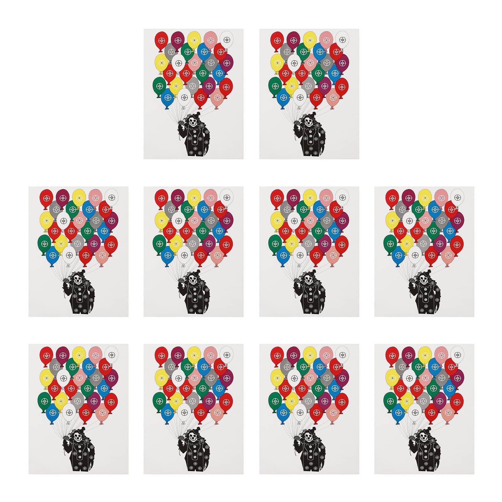 10Pcs Targets Paper Archery Paper Targets Bow Accessories 45x32cm, Heavy Copper Sheet Paper, Suitable for Indoor or Outdoor (Clown Balloon)