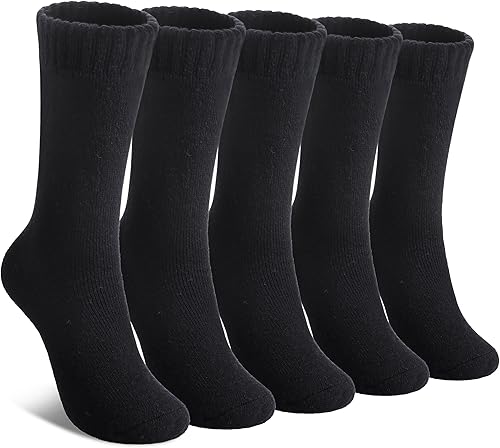 LINEMIN Calcetines de lana para mujer, para invierno, cálidos, para senderismo, gruesos, cálidos, acogedores, para botas, calcetines de regalo, 5
