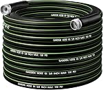 Garden Hose 50FT, 5/8'' Water Hose, Flexible and Leakproof Hybrid Garden Hose for RV, Trailer, Patio and Outdoor, Black