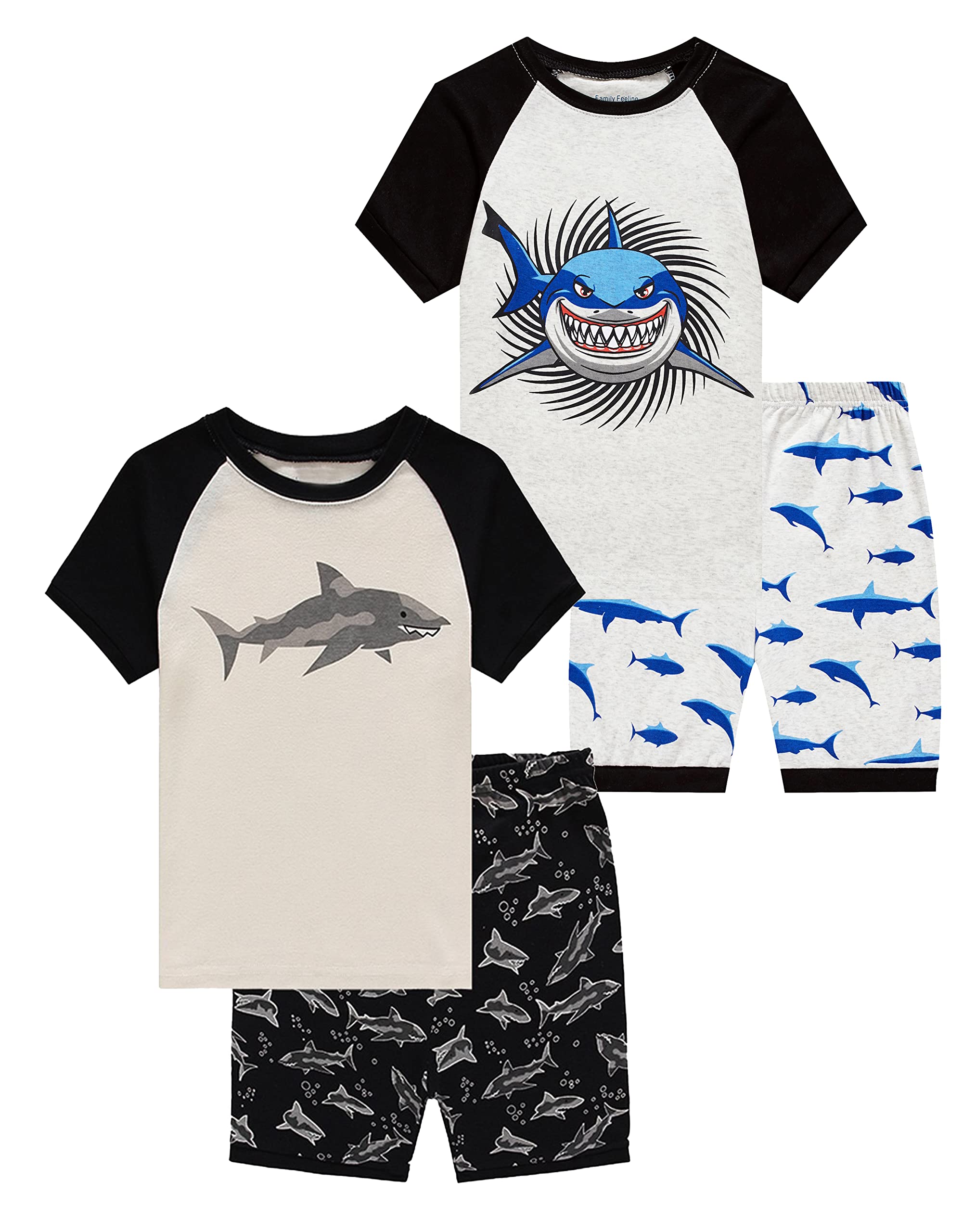 Family Feeling Boys Summer Pajamas Sets Short 100% Cotton Pjs