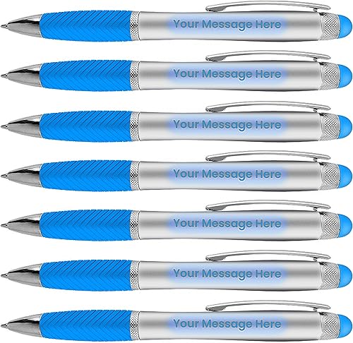 Paquete de 80 bolígrafos personalizados, grabado láser sin volumen, bolígrafo de 3 pulgadas, lápiz digital y área personalizada iluminada, nombre
