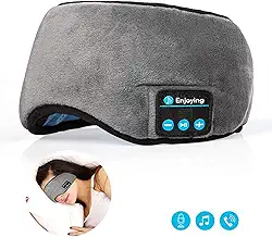 Fones de ouvido Lavince viagem dormir sem fio Bluetooth 5.0 máscara para os olhos música sem mãos sono, óculos de sombras embutidos, microfone lavável cinza - tkwser