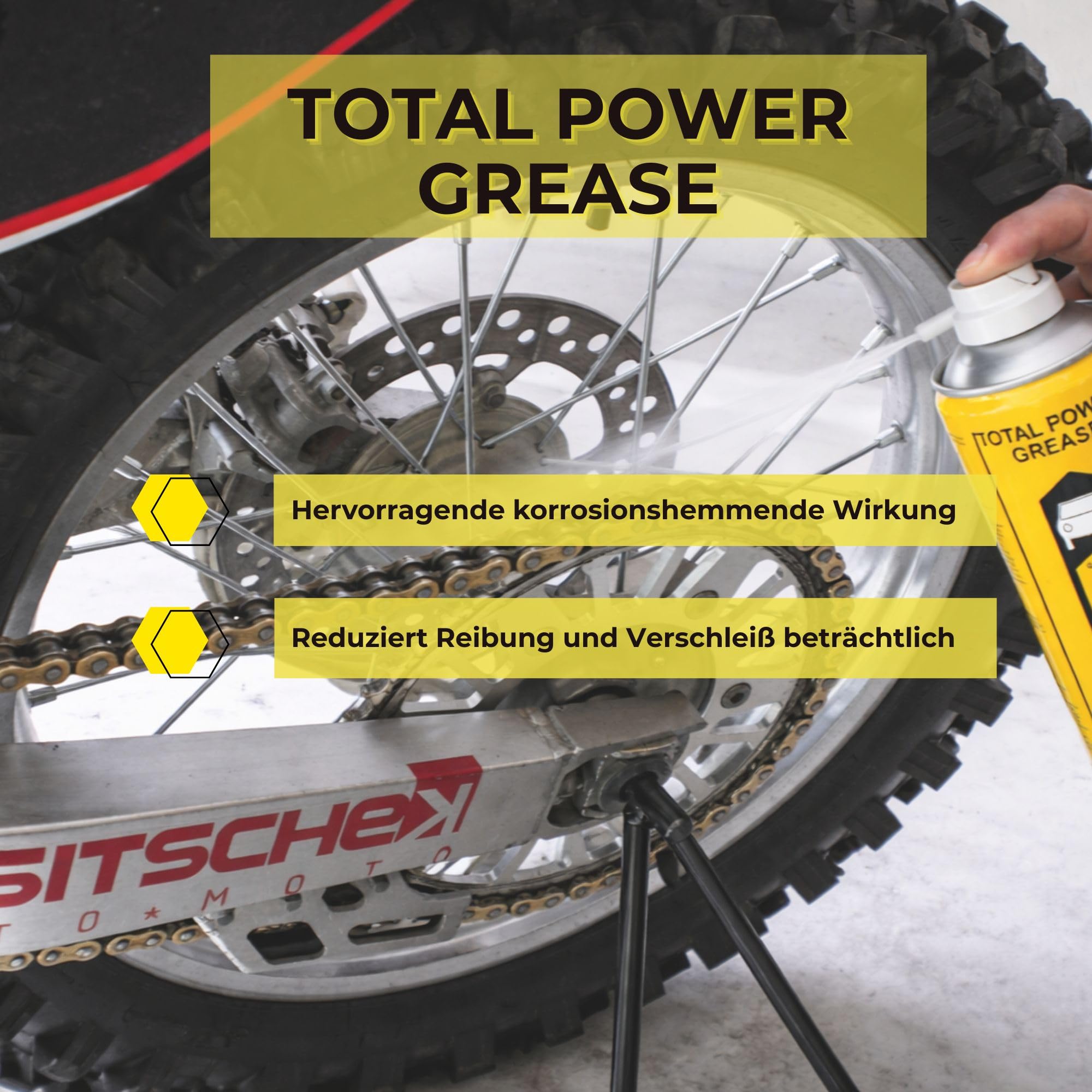 4 Stück INNOTEC Total Power Grease 500 ml – nahezu transparentes, extrem Druck- & temperaturbeständiges Sprühfett, gutes Eindringvermögen, säurefrei, wasserabweisend, zur Schmierung von Metallteilen
