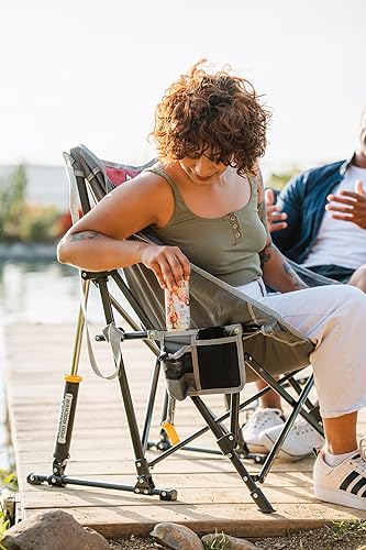 Miniatura 7 de GCI Outdoor MaxRelax Pod Rocker - Mecedora portátil y silla de campamento al aire libre, color azul rey