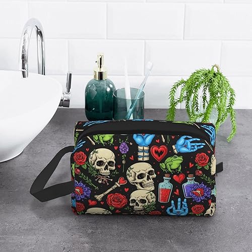 Miniatura 6 de Lindas bolsas de lápiz de maquillaje cosmético Tote Neceser con cremallera, organizador de cosméticos, bolsa de soporte Oxford resistente al agua,