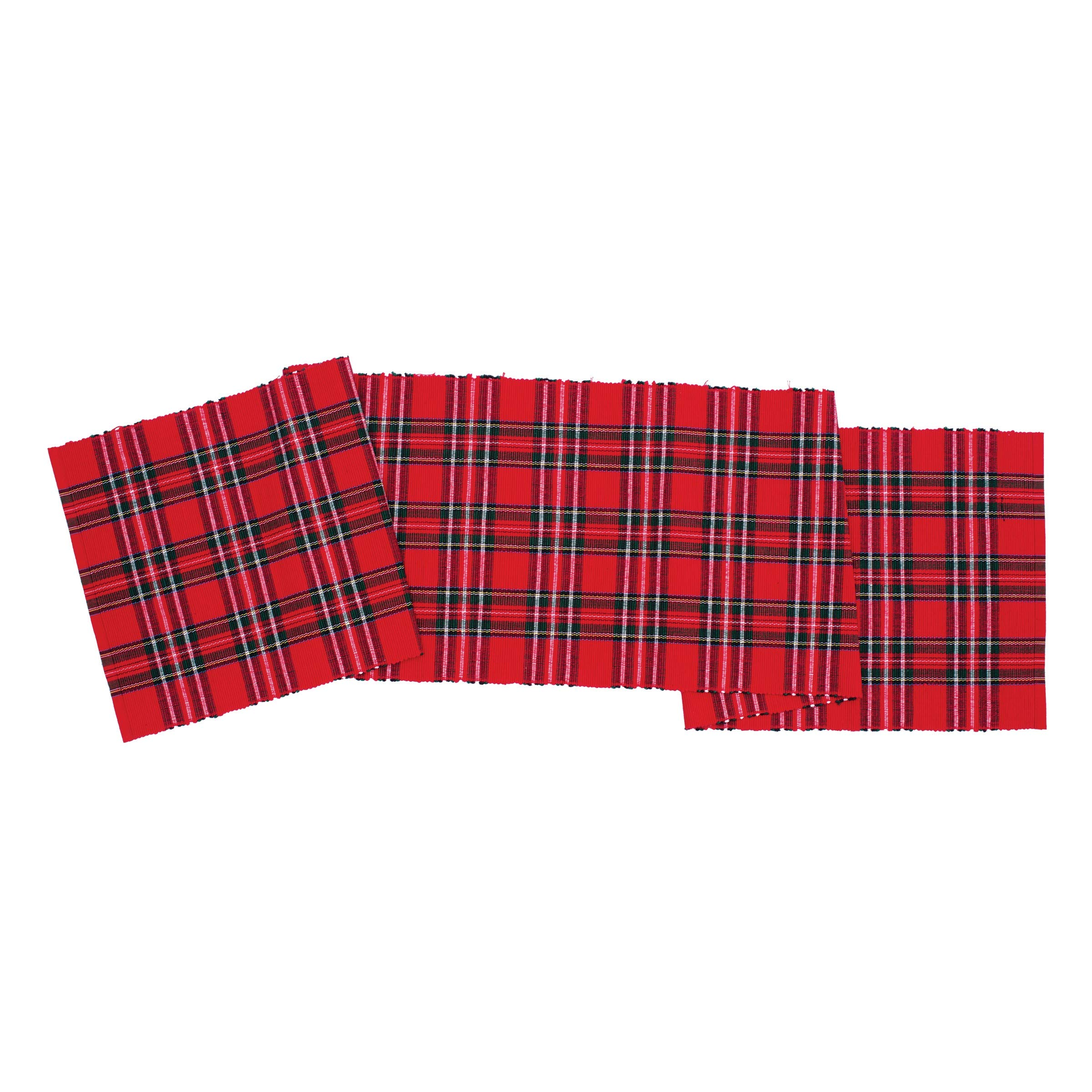 C&F Home Arlington Plaid Table Runner Cotton Lodge Rustic Tablelinen for Dinners Everyday Use Table Runner Red