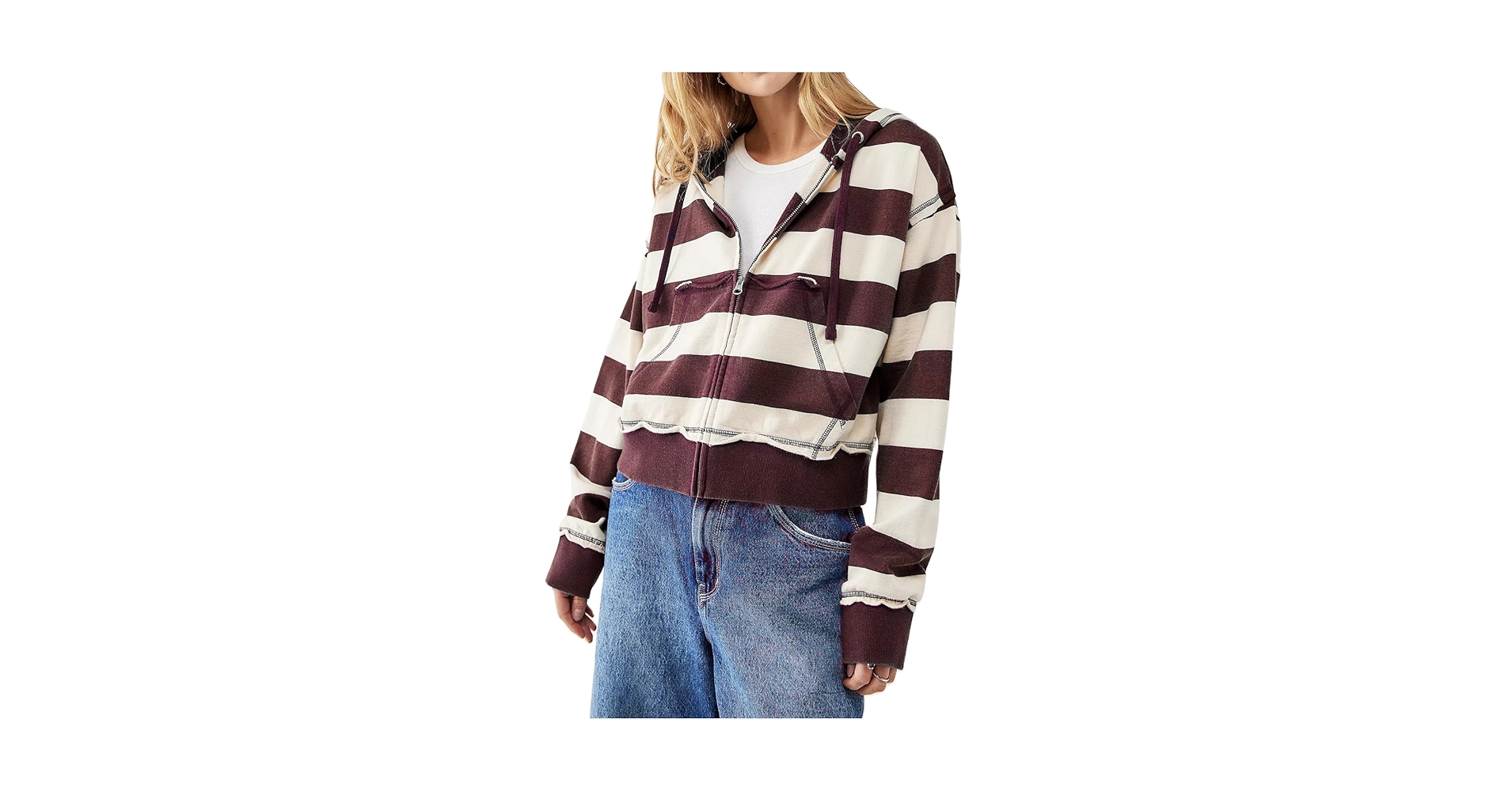 Amazon.com: UAURORAO Striped Zip Up Hoodie Y2k for Women