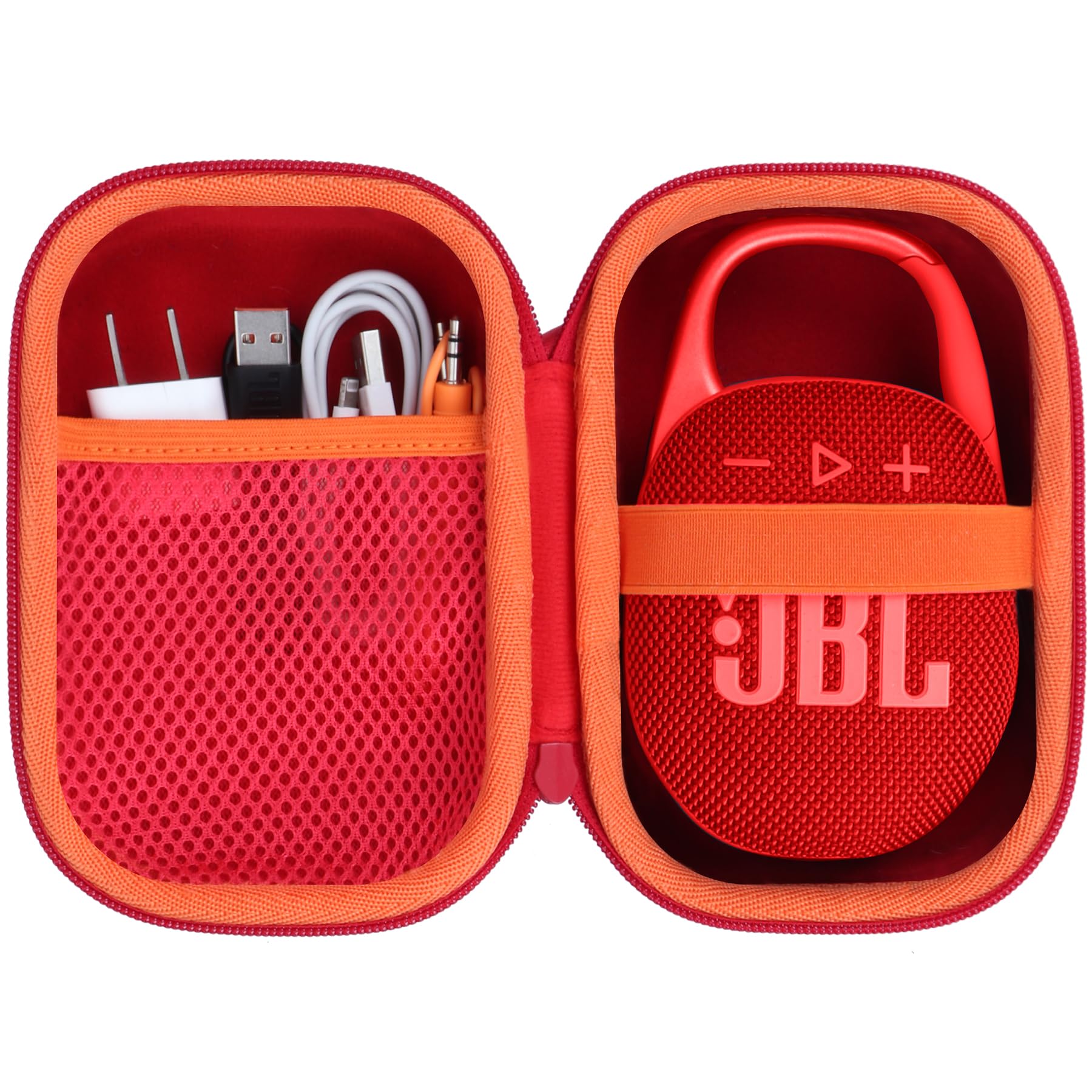 Lebakort Hard Case Compatible with JBL Clip 5 Clip 4 Portable Speaker (Red Case)