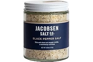 JACOBSON SALT CO. Black Pepper Kosher Sea Salt, Non-Iodized, 4.23 oz