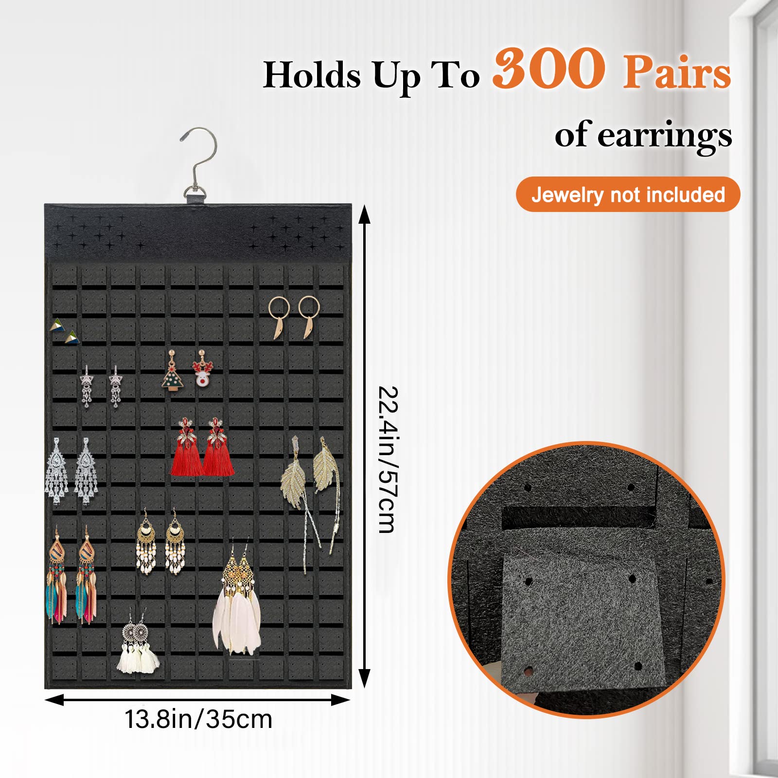 LIUL Support Mural Pour Boucles D'oreilles, Organiseur De Bijoux Rustique, Boîte à Bijoux En Forme De Lune (A