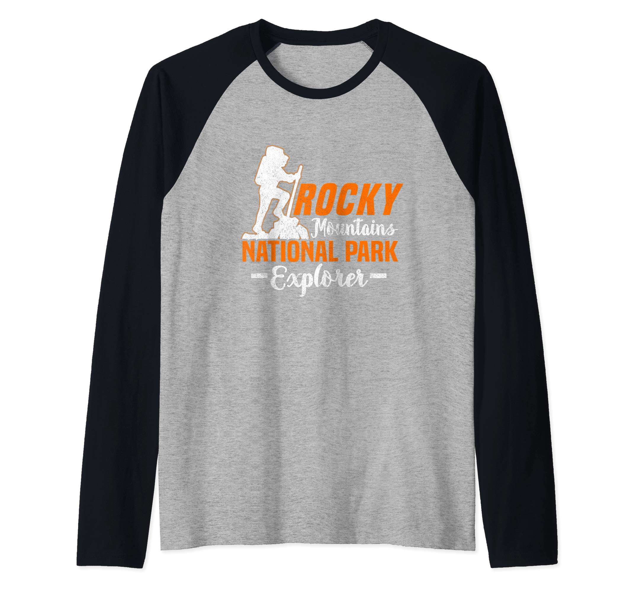 Rocky Mountains National Park Hiking Raglan Baseball Tee