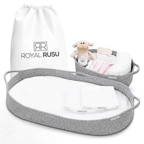 Juego de cesta cambiadora de bebé de alta calidad, con almohadilla y almohada, cesta de Moisés para bebés con colchón de espuma viscoelástica,