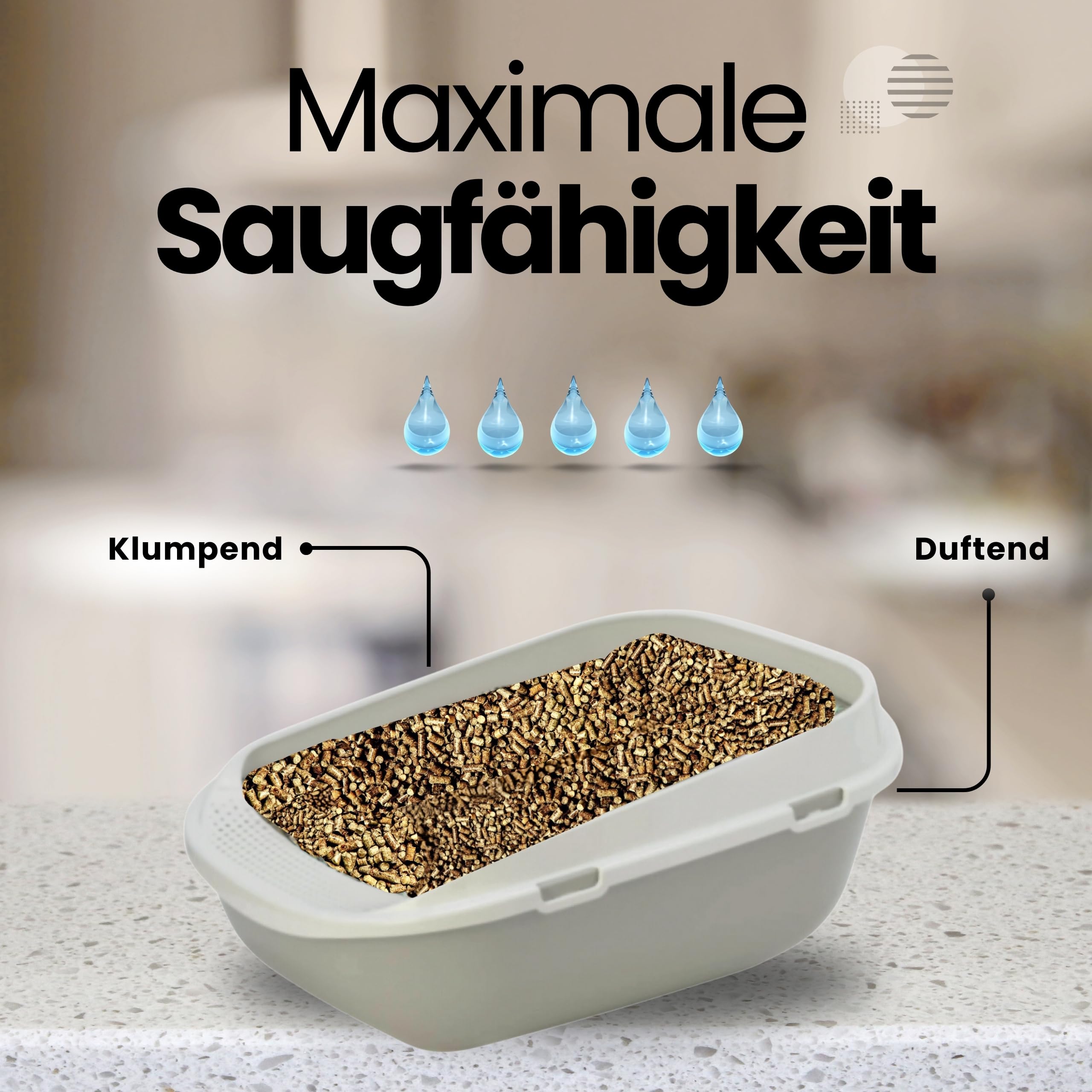 Naturalissima Katzenstreu, 16 kg, Zitrone, mit Erbsenfaser und Maisstärke, pflanzlich, biologisch abbaubar, klumpend, geruchshemmend