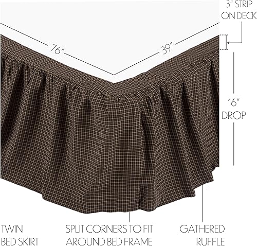 Miniatura 2 de VHC Brands Kettle Grove - Falda de cama individual de 39 x 76 x 16 pulgadas, accesorio de ropa de cama primitiva, color negro campestre