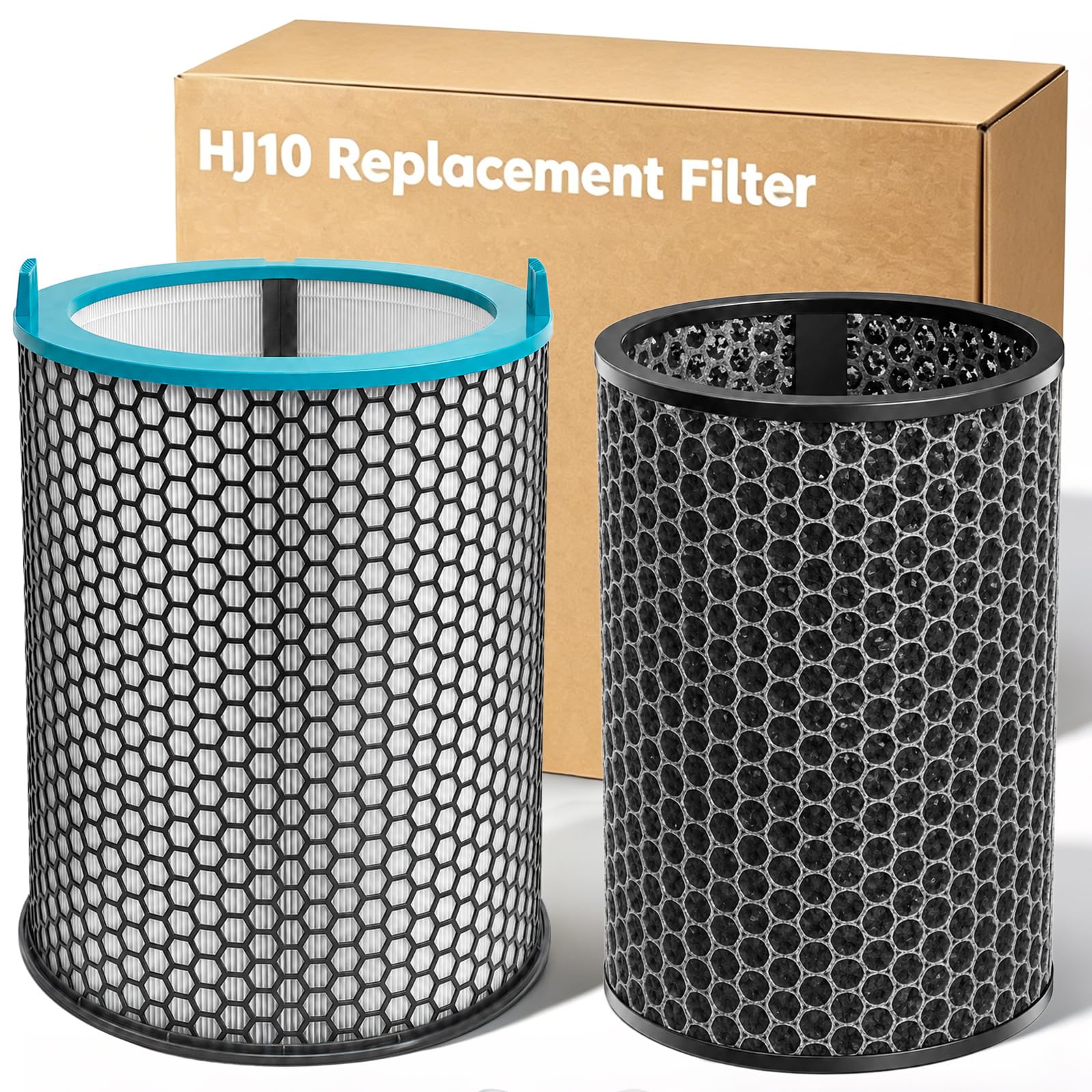 HJ10 Ersatzfilter kompatibel mit Dyson HushJet SP01 Luftreiniger, kompakter, leiser Luftreiniger, 360° True HEPA elektrostatischer & Aktivkohle, Dual-Layer-Filter für Tierschuppen und große Räume