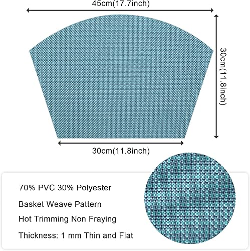 Miniatura 154 de SHACOS - Manteles individuales de PVC para mesas redondas, manteles individuales con curvatura, antideslizantes, resistentes al calor, de vinilo,