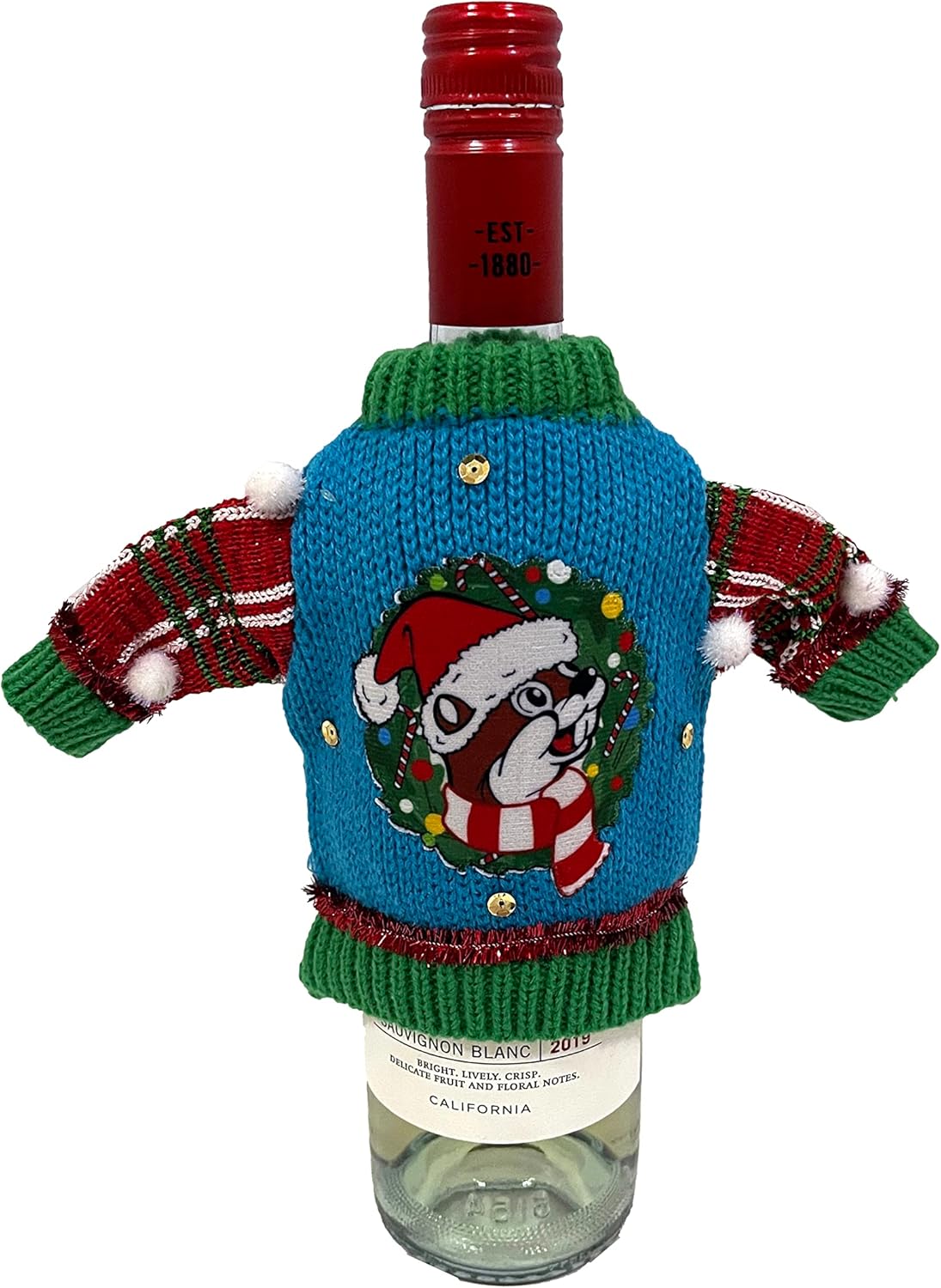 Bucee's Ugly Sweater Wine Bottle Decor, Christmas