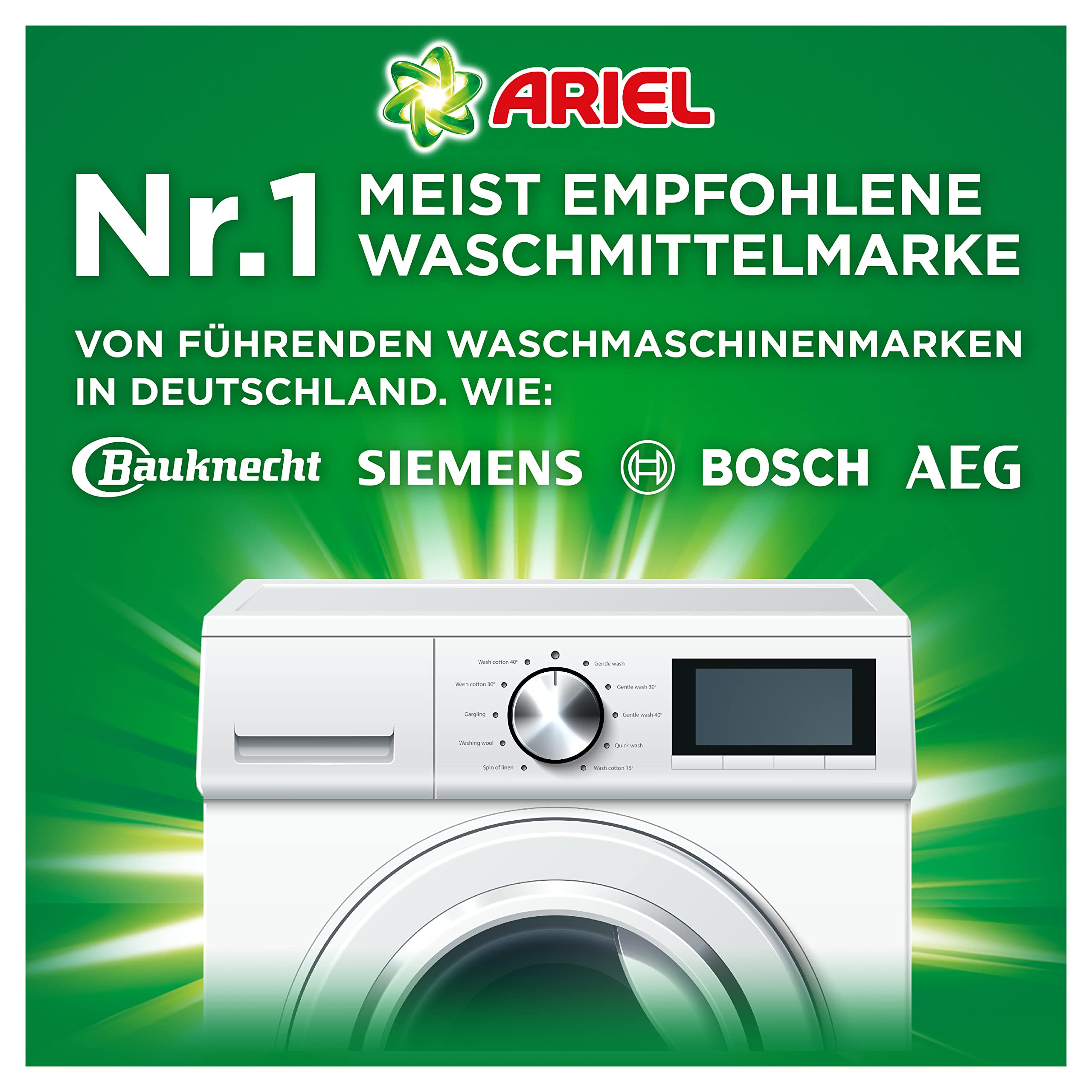 Ariel Allin1 PODS, Flüssigwaschmittel-Kapseln Color+ 76 Waschladungen, Ausgezeichnete Fleckentfernung Beim 1. Waschen