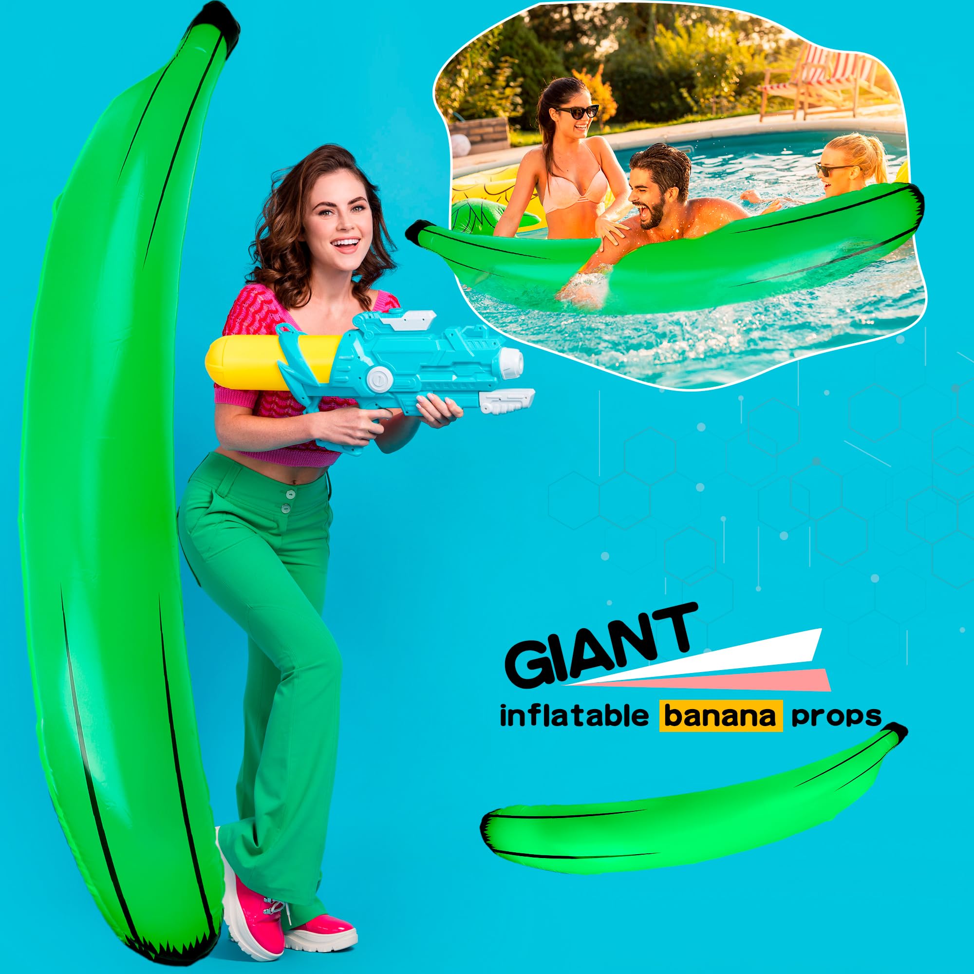 Pool Party Supplies Cagemoga 14-Pack Inflatable Banana Balloons - 26 ...