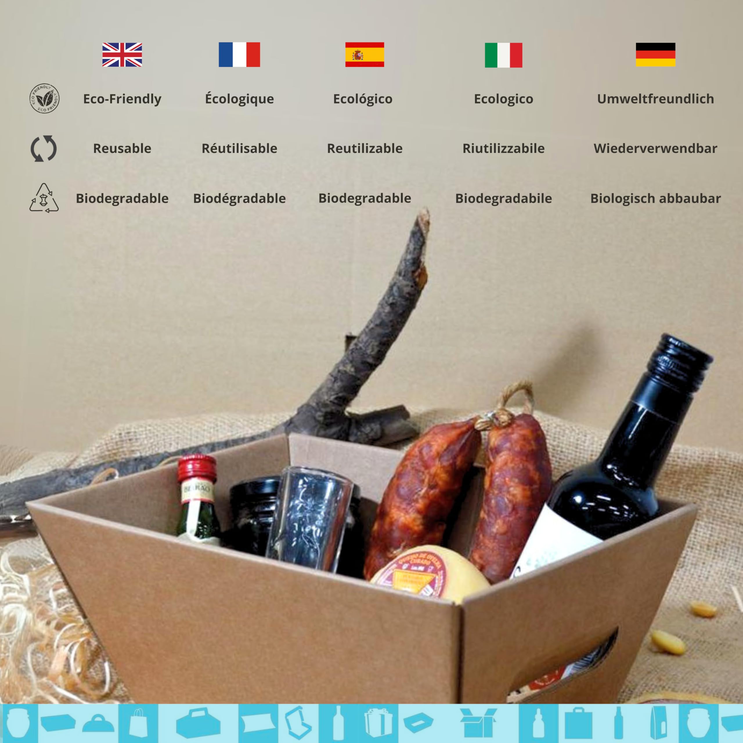 Espirito Rebelde 25x Scatola di Cartone Vuota per Cesto Senza Coperchio 26x17x11cm - Regali di Natale, Pasqua, Festa del Papà, Festa della Mamma, per Cesti Aziendali e Regali per Parenti e Amici