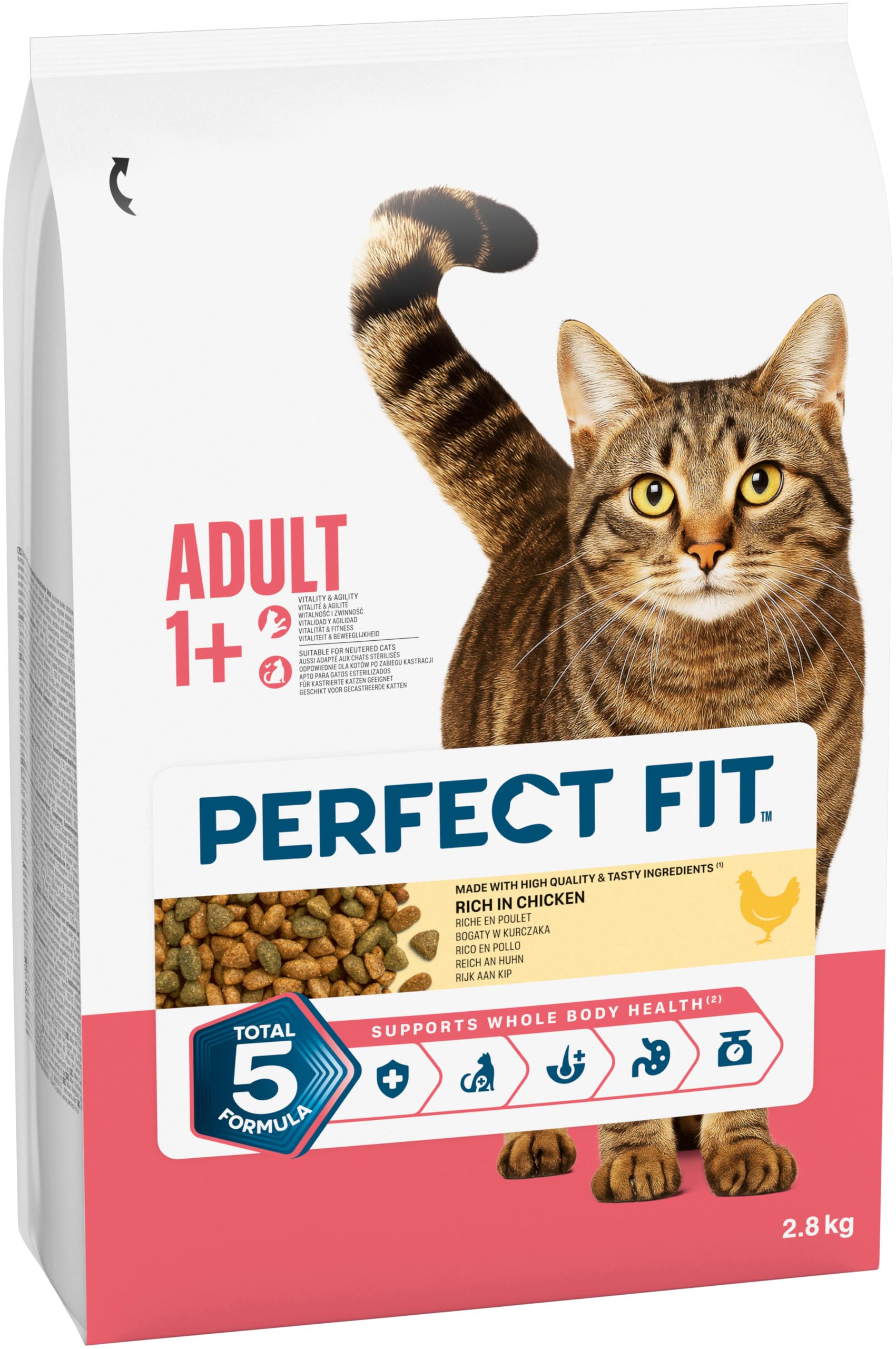 PERFECT FIT™ Katze Beutel Adult 1+ mit Huhn 3x2,8kg – Ansicht 1