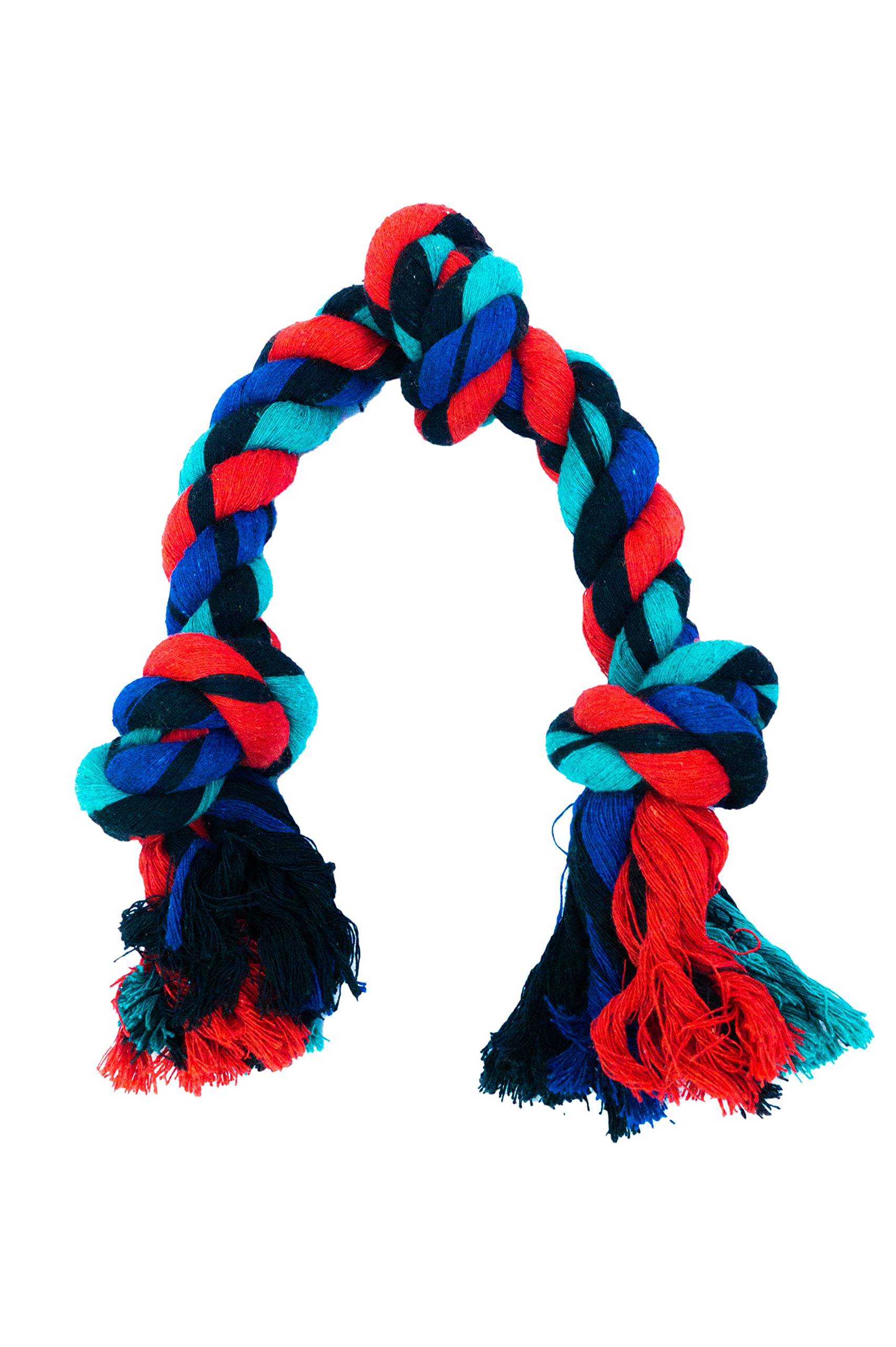 The Woof Company 3 Knot Cotton Rope Chewing Toy for Dogs, Pets and Puppies, Size 16" Inch, 18MM (Blue & Red) (B09FGDGFVK) Amazon Price History, Amazon Price Tracker