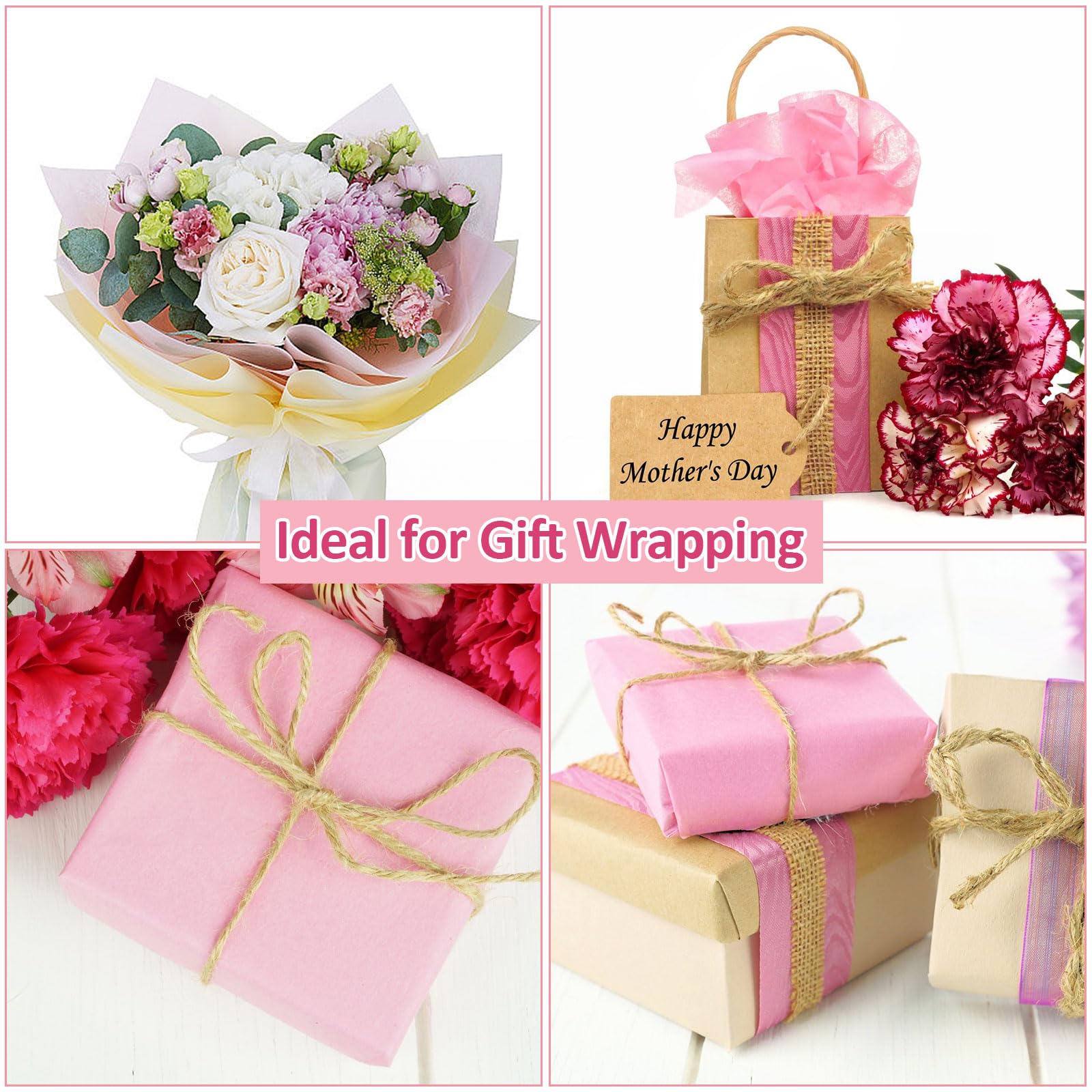 Carta Velenata Bianca 70x50cm - 50 Fogli, Per Regali, Fiori, Artigianato, Decorazioni - Foto 5