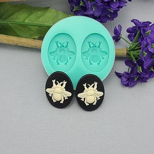 Miniatura 3 de FS Molde de silicona de marca Bee 2 Cameos flexibles para manualidades, joyería, resina, álbumes de recortes, arcilla polimérica