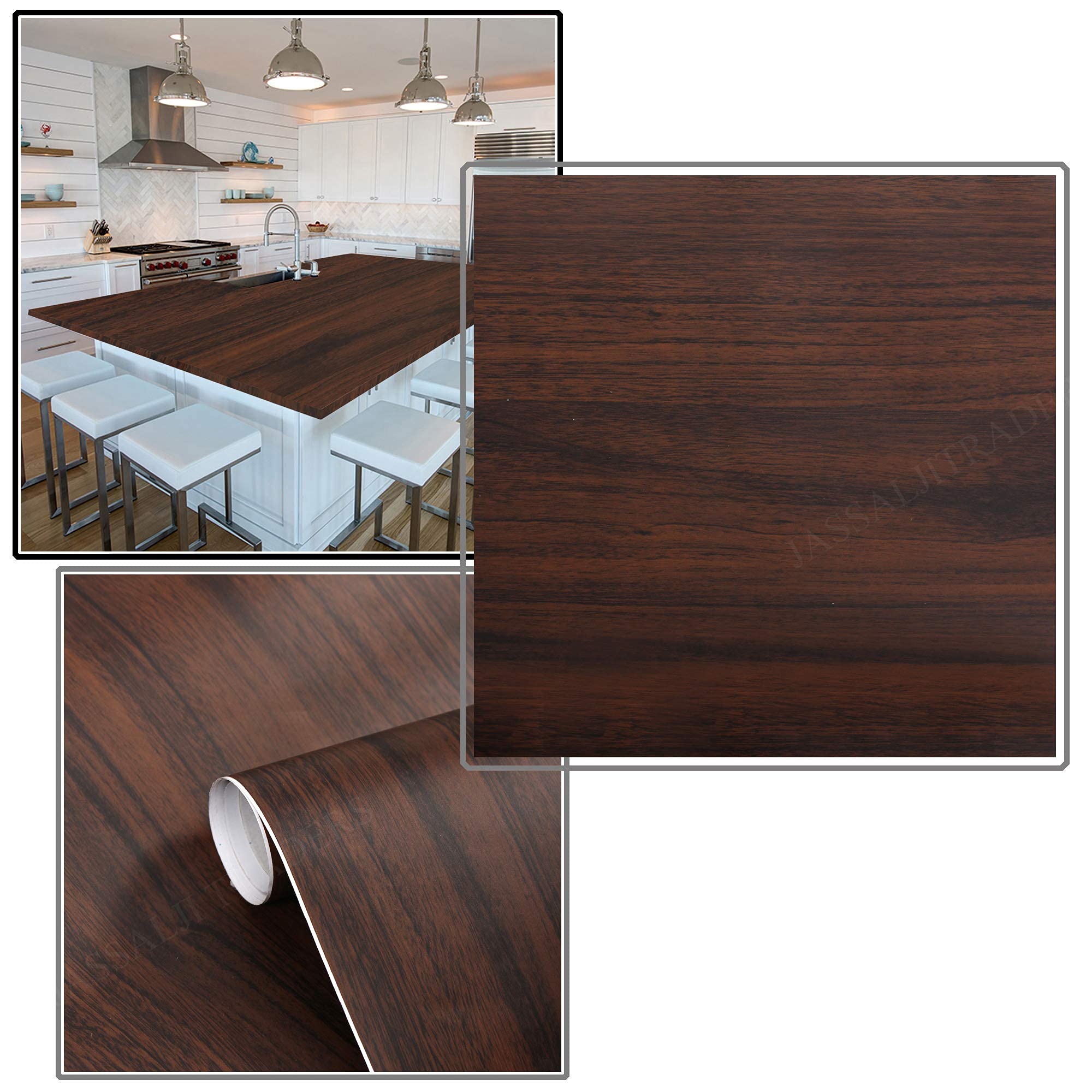 Fusion Graphix Self Adhesive Wood Grain Wallpaper w-02 Waterproof Old Furniture Vinyl Stickers Wooden Door Wardrobe Desktop PVC Wall Papers (12''x50''inch) 2