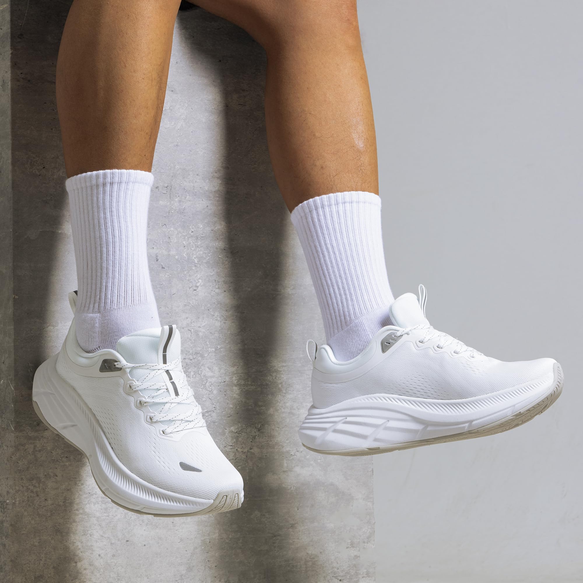 NORTIV 8 Męskie buty do biegania i chodzenia tenisa ActiveBreeze antypoślizgowe sportowe siłownia trening jogging wygodne amortyzacja modne trampki, biały, 8.5