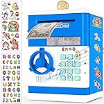 JUNEU Piggy Bank for Kids, 3 4 5 6 7 8 Year Old Boys Toys, Electronic Money Saving Box for Kids, Mini ATM Coin Bank, Birthday Gifts for Boys, Cool Stuff, Ideas, White Elephant Gifts