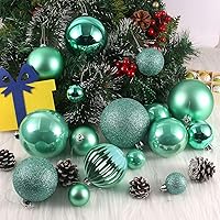 Vista 97 de Bolas de Navidad grandes de bronce de 3.2 pulgadas, adornos de decoración de árbol de Navidad, bolas colgantes inastillables para cumpleaños