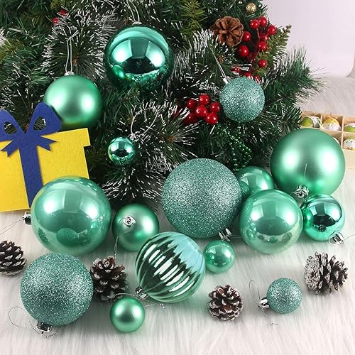 Vista 555 de 18 esferas medianas decorativas navideñas para árbol de Navidad, inastillables, para colgar, color púrpura, 2.5 pulgadas, paquete de 18
