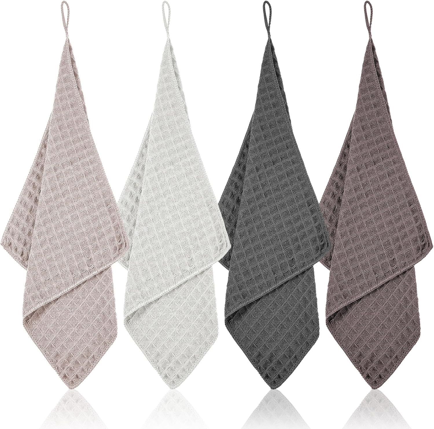 HARY 4Pcs Reusable 12"x12" Microfibre Cleaning Cloth, Coffee Cloth