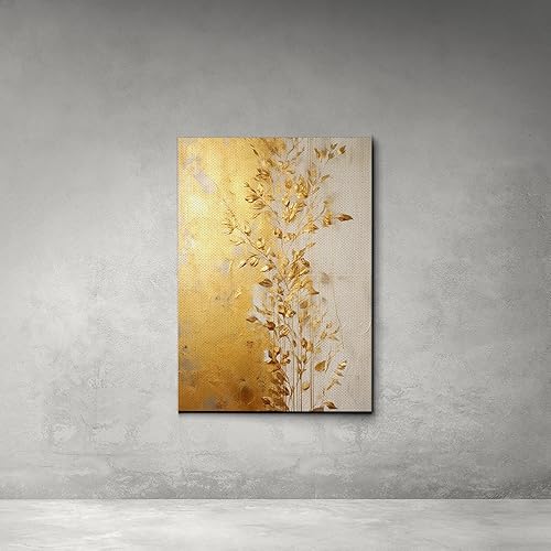 Miniatura 4 de Original Ginkgo biloba Print On Canvas, Modern Textured Gold Wall Art, Abstract Gold Leaves Print, Living room Wall Decor, Art Print, Wall