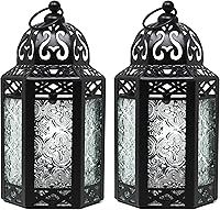 Vista 32 de VELA LANTERNS Farol portavelas decorativo, marroquí, gótico, morado, de 10.5 pulgadas, para mesa o colgar, decoración de Ramadán, decoración