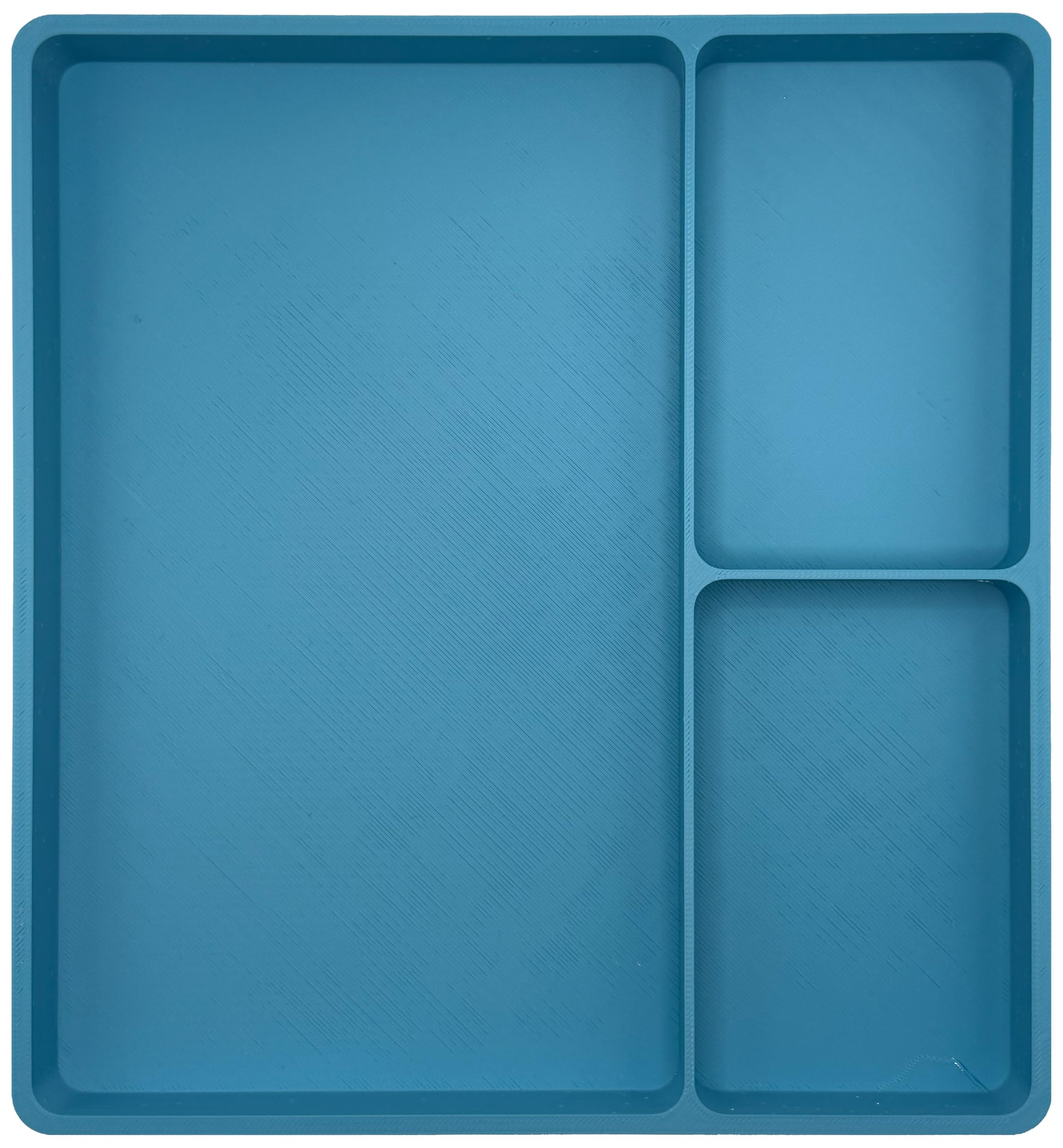 LPC DIRECT 3 Section Parts Tray for LEGO Building and Model Making (Extraa Large Sky Blue)