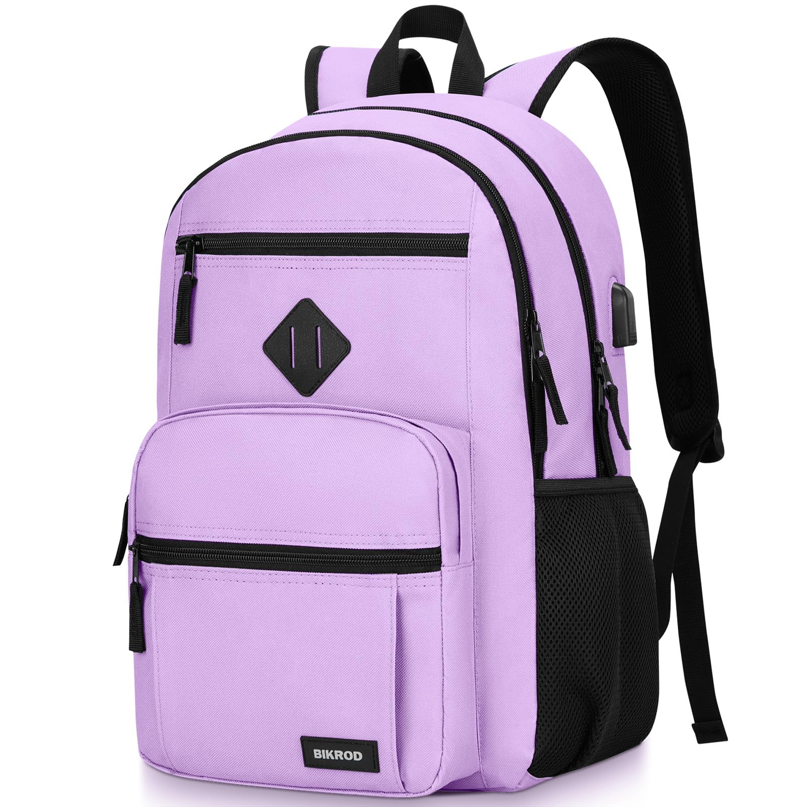 BIKROD Backpack for Girls Women, School Backpack for Teen Boys, Lightweight Casual High School Bookbag, Daily-use Travel Laptop Backpack with USB