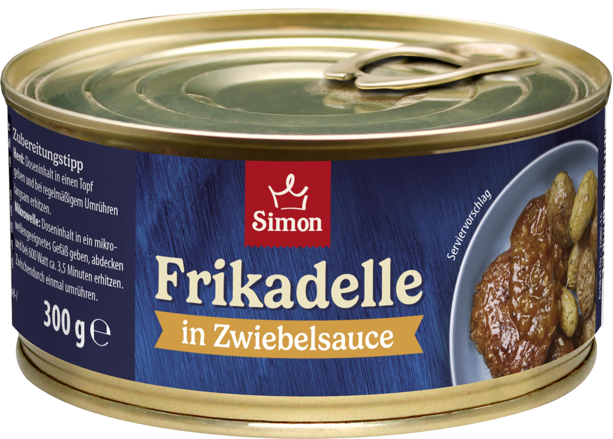Simon Hackbraten in delikater Zwiebelsauce 300 Gramm in recyclebarer Konservendose (Packung mit 6)