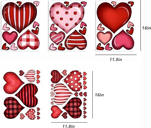 Miniatura 2 de Adhesivo adhesivo para ventana de corazón para el día de San Valentín, calcomanías de pared en forma de corazón para dormitorio, sala de estar,