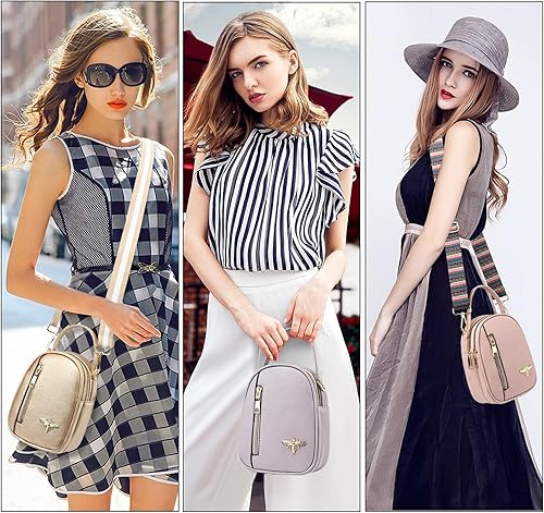 Miniatura 3 de Bolso cruzado pequeño para mujer con 2 correas de bolsa, bolsos de abeja de diseño, bolso de mano de moda para teléfono celular, bolso de hombro