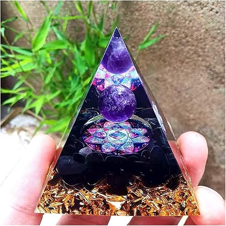Amazon オルゴンピラミッド エネルギージェネレータークリスタルピラミッドセットには 7つのチャクラオーラペン 天然クリスタル砕石ピラミッド Color 34 サイズ 60x60mm インテリア オンライン通販
