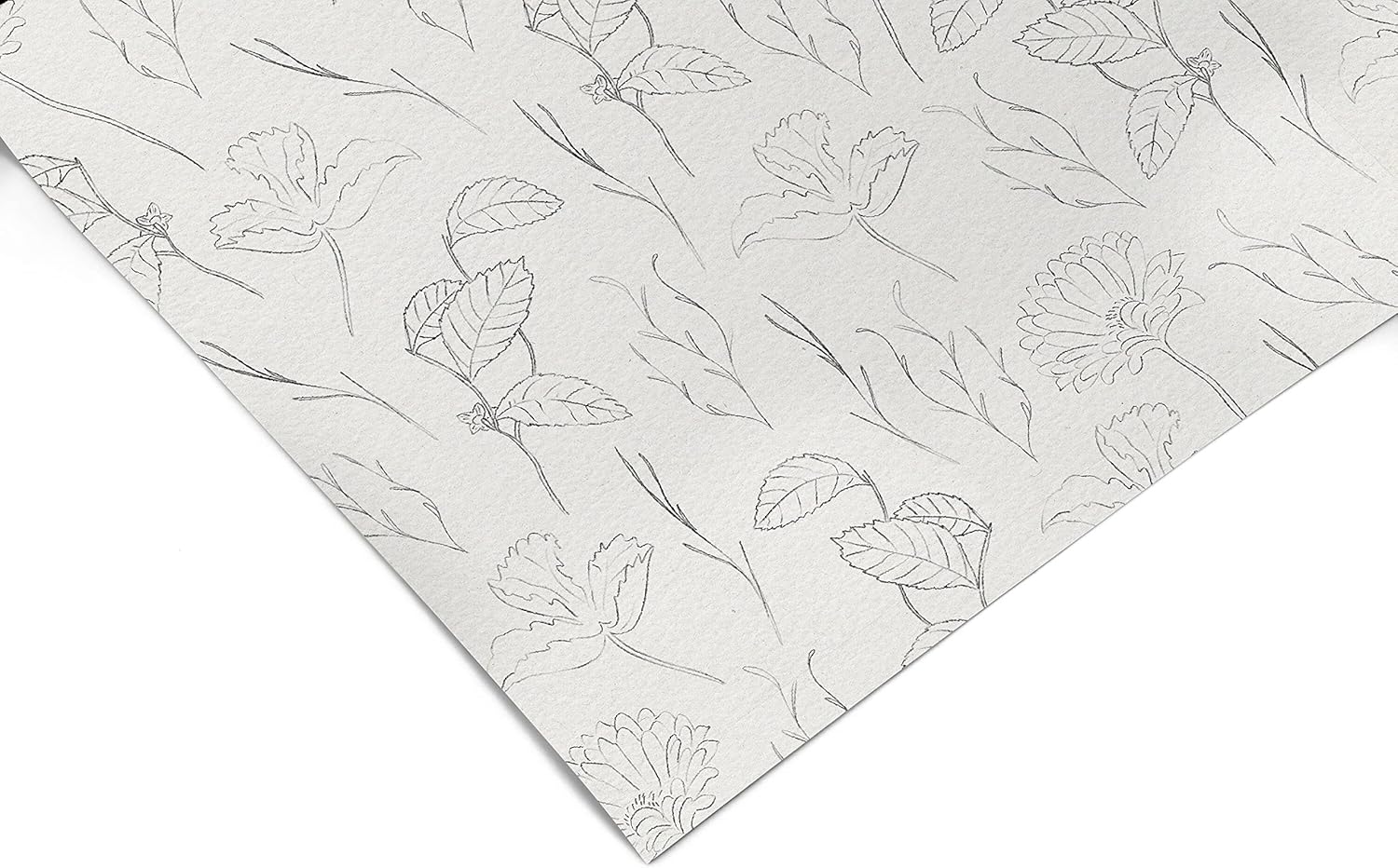 Contact Paper Floral Sketch Shelf Liner Drawer Liner