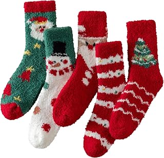 Pleneal Women's Fuzzy Non-Slip Slipper Socks
