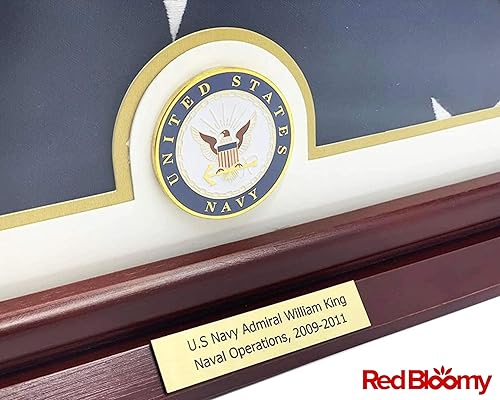 Miniatura 3 de RED BLOOMY Caja de exhibición personalizada de la bandera del entierro, pequeña caja de exhibición de la base, regalo de la bandera de la marina de