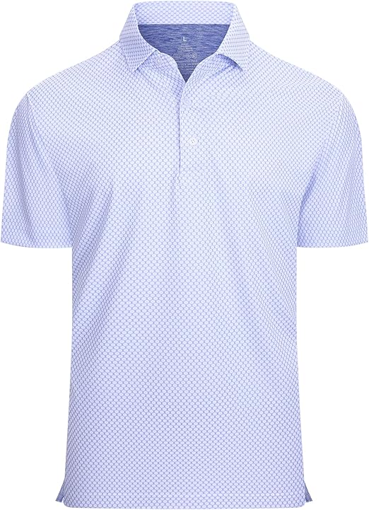 Alex Vando Mens Golf Shirt Moisture Wicking Classic Print Golf Shirts for Men