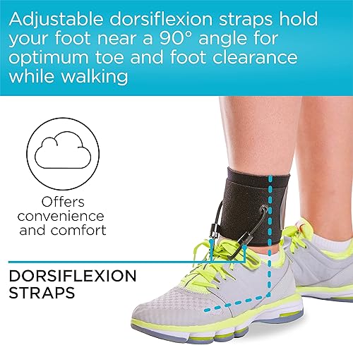 Miniatura 5 de BraceAbility AFO - Férula de zapato suave ajustable de dorsiflexión para neuropatía para caminar soporte de levantamiento de marcha diente de
