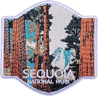 Zolawe Sequoia National Park Hook and Loop Patch, World Travel 3 Inches Sew On Patches, Embroidery Patches for Backpacks Bags Vest Dog Harness, Tactical Military Embroidered Patches for Travel Lovers