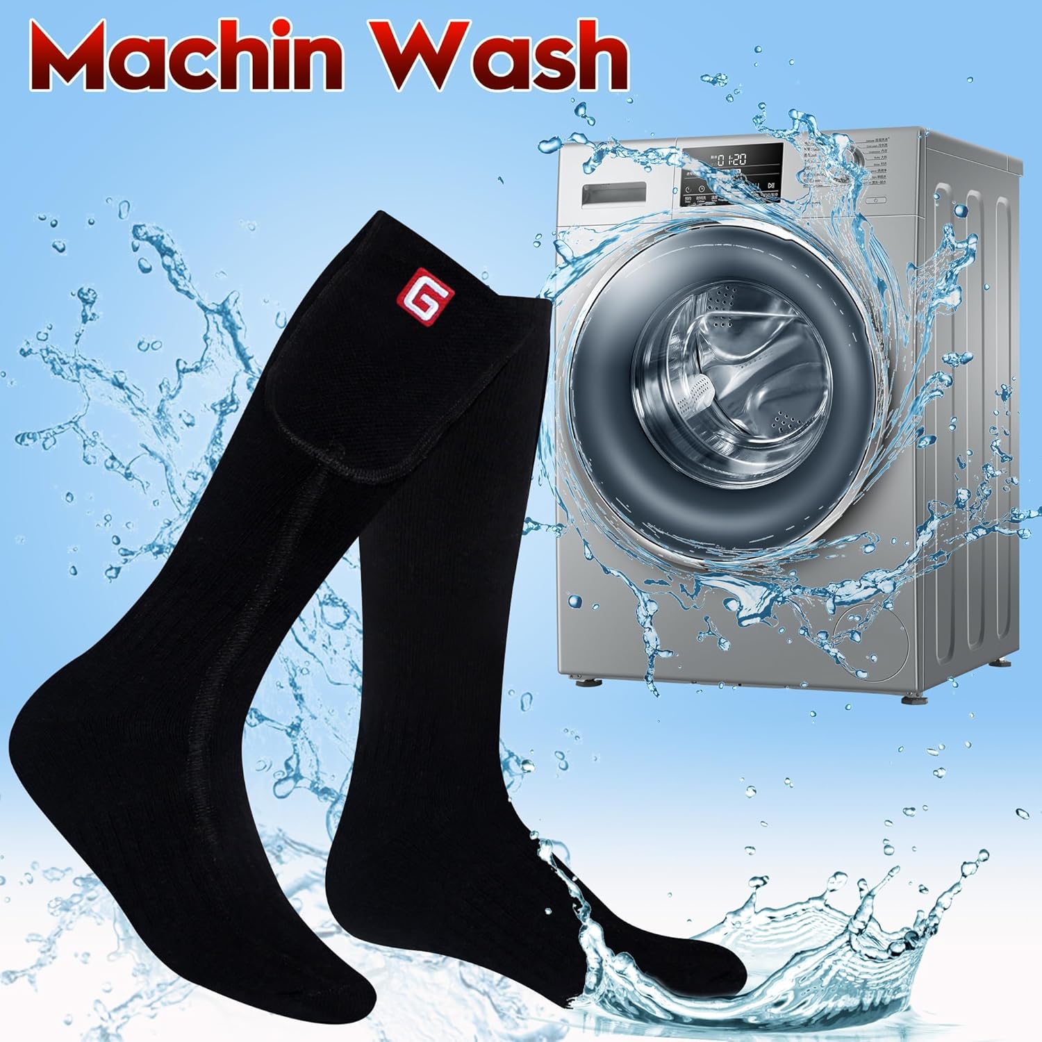 Heated Socks for Men & Women, Electric Rechargeable Battery Powered Thermal Warm Winter Washable Heated Socks for Outdoor Sports, Hiking, Climbing, Hunting Foot Warmer - Image 4